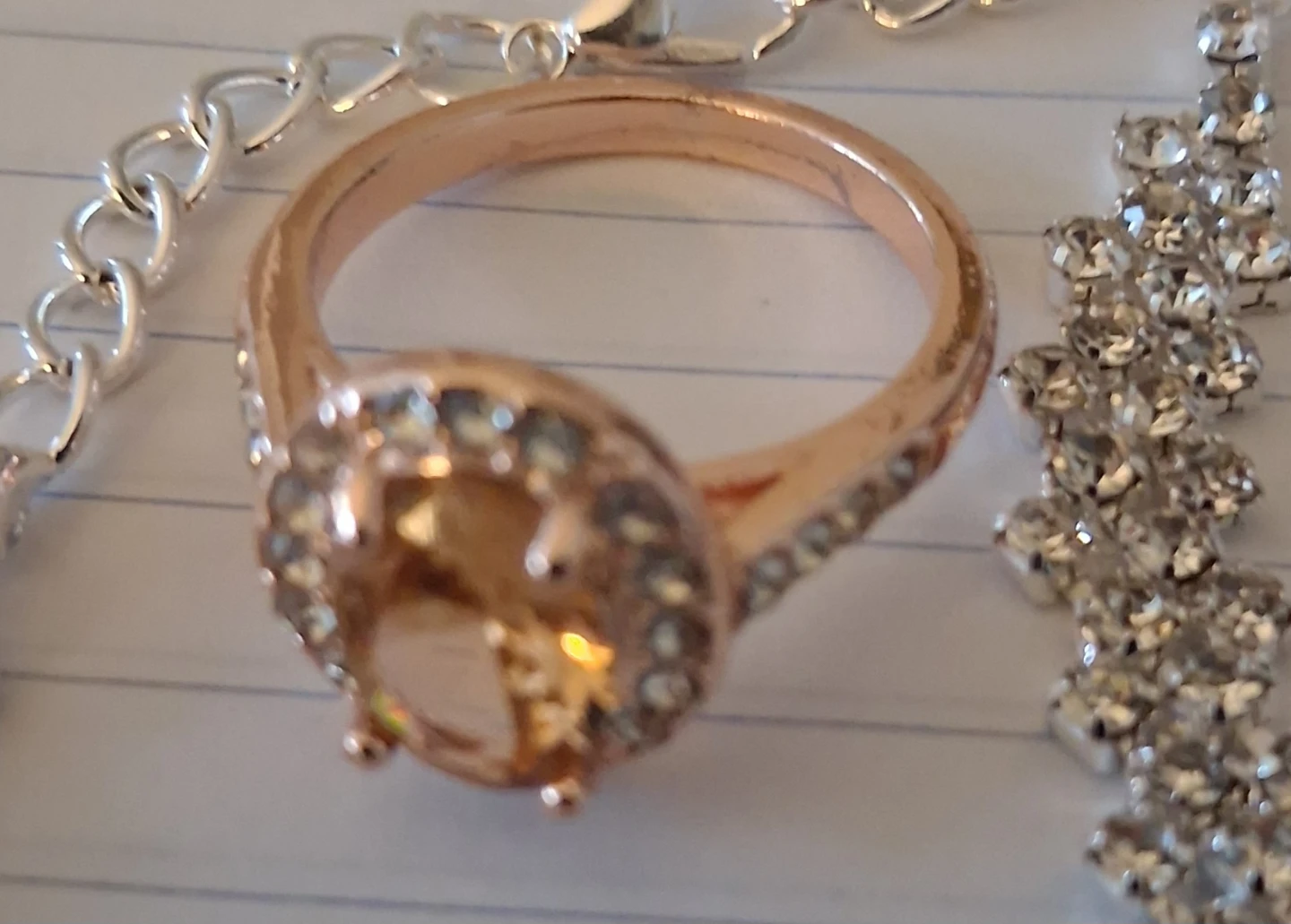 Rhinestone Heart bracelet, Ring, and Charm Set - photo 4