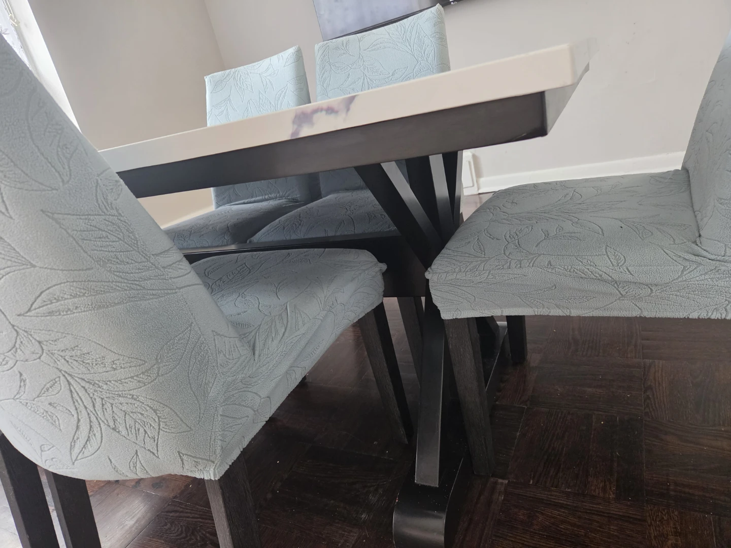 Marble table set with 6 chairs - photo 2