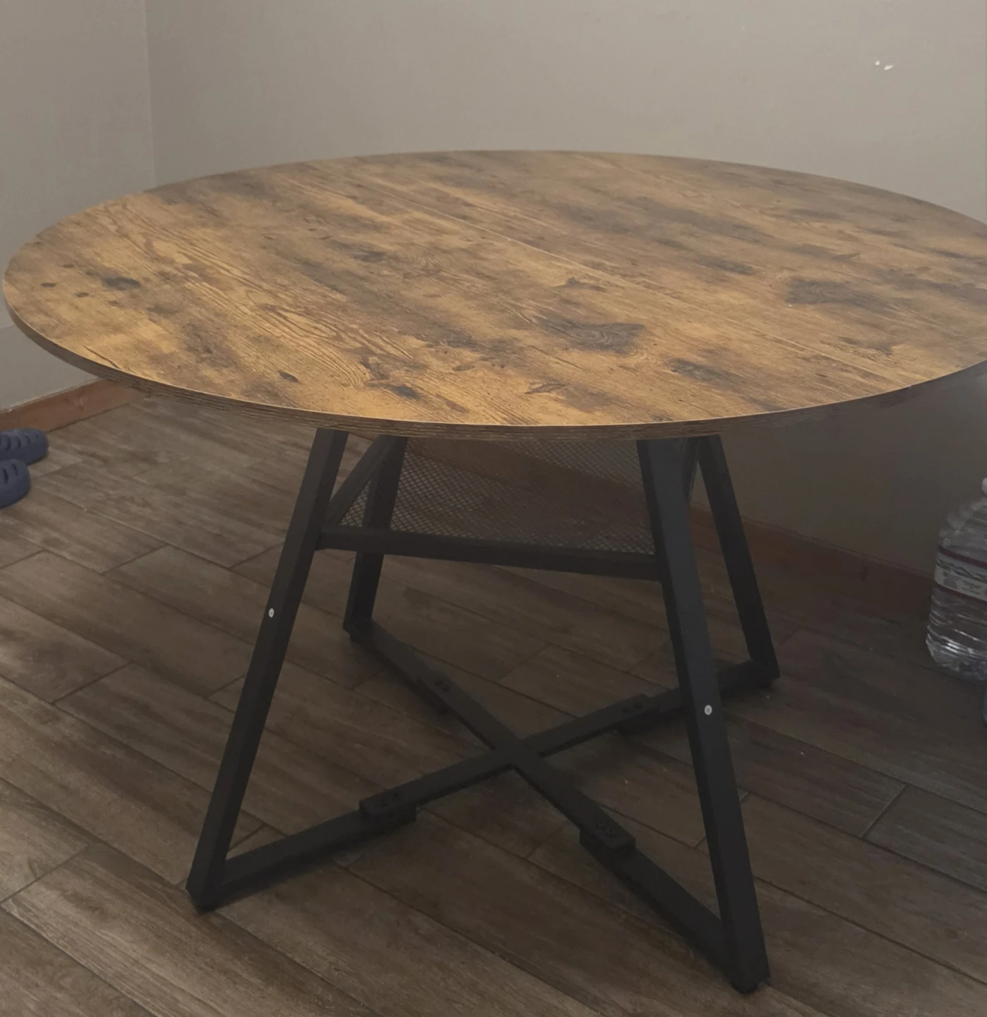 Round Industrial Style Dining Table