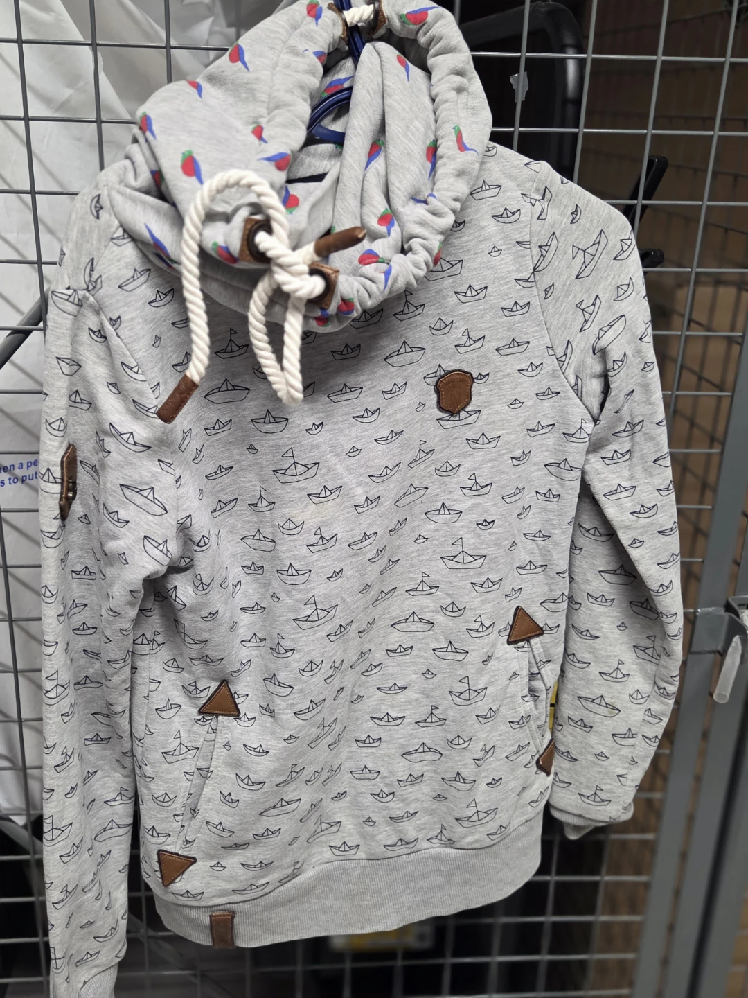 NAKETANO Grey Boat Print Hoodie - photo 3