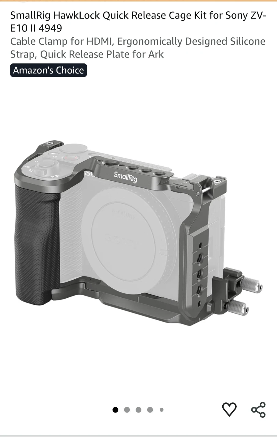 SmallRig HawkLock Cage Kit for Sony ZV-E10 II 4949 - photo 2