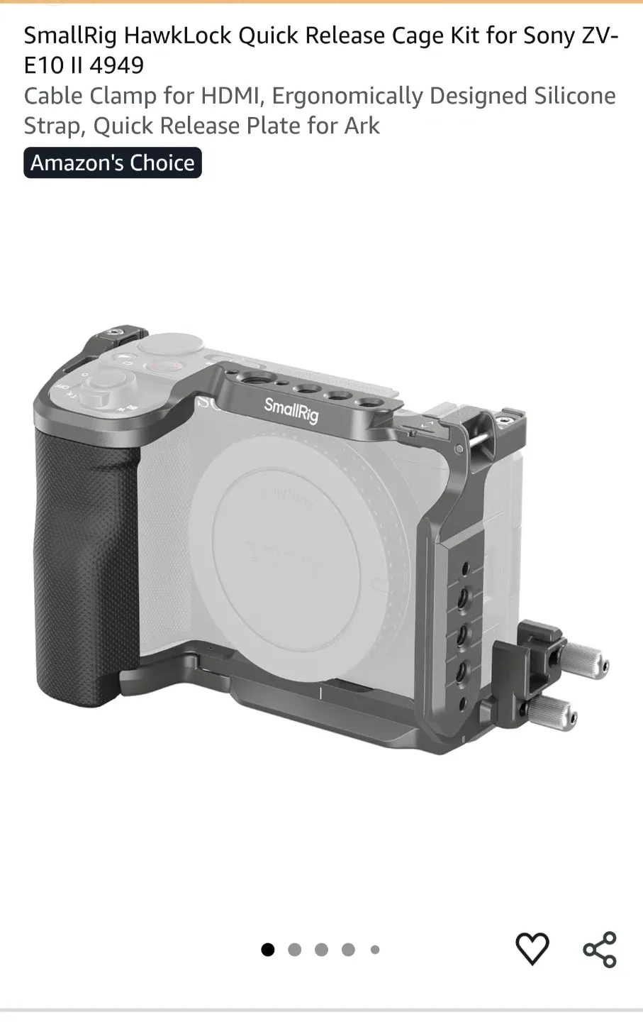 SmallRig HawkLock Cage Kit for Sony ZV-E10 II 4949 - photo 2