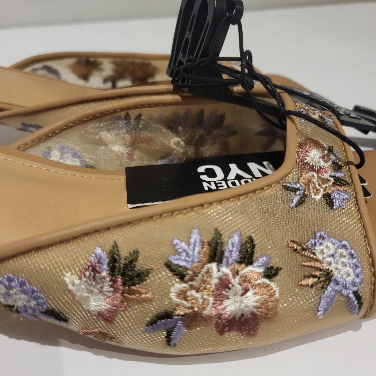 Womens Madden NYC Floral Embroidered Kitten Heel Sandals - photo 3