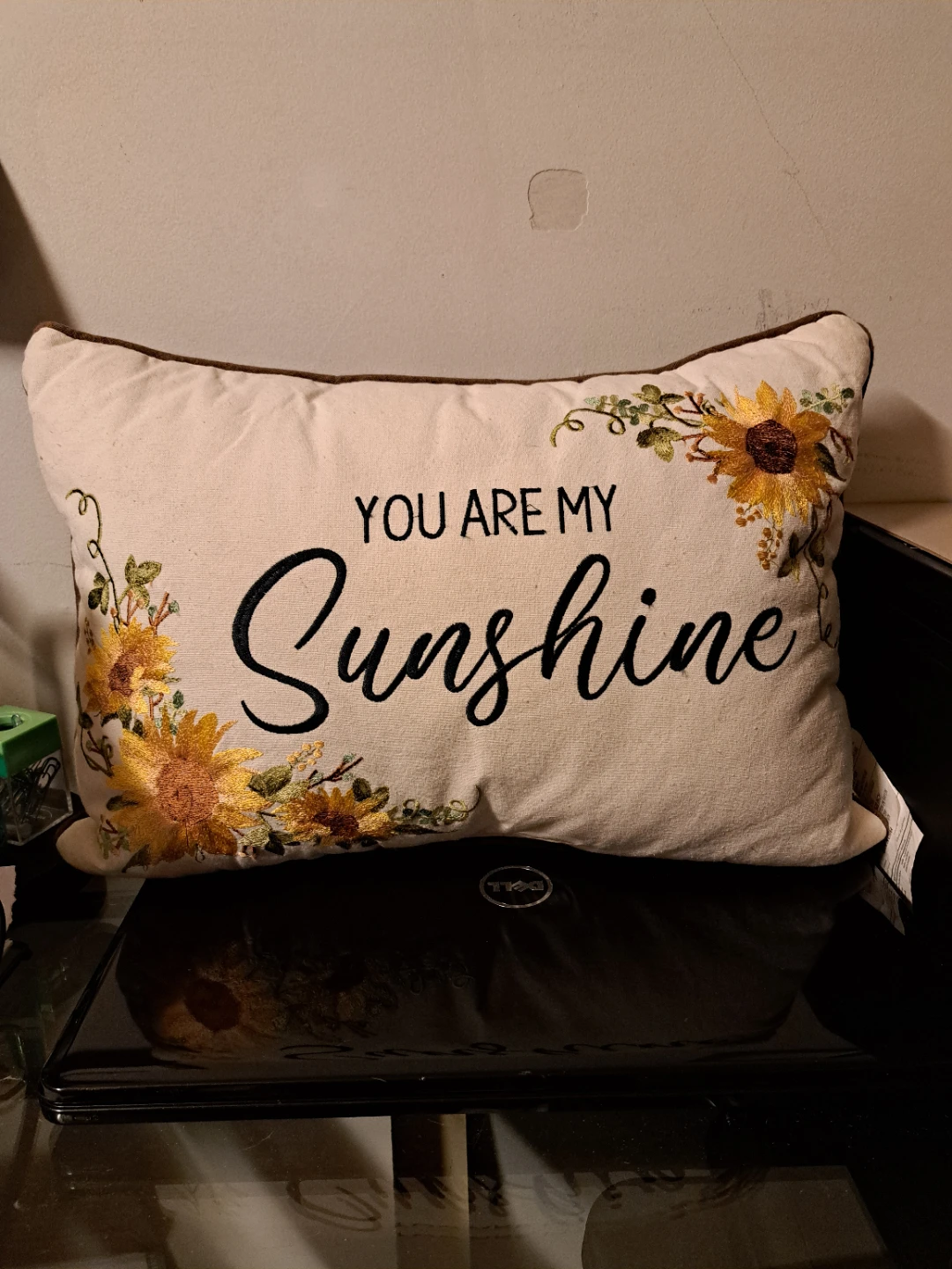 You Are My Sunshine Sunflower Throw Pillow