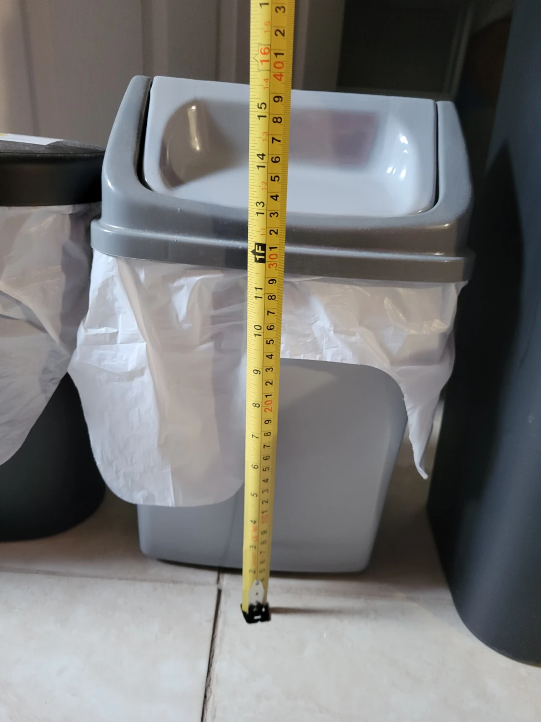 Grey Swing-Top Waste Bin