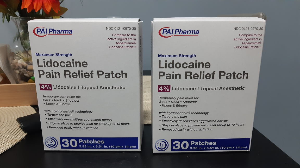 2 Boxes PAI Pharma Lidocaine Pain Relief Patches