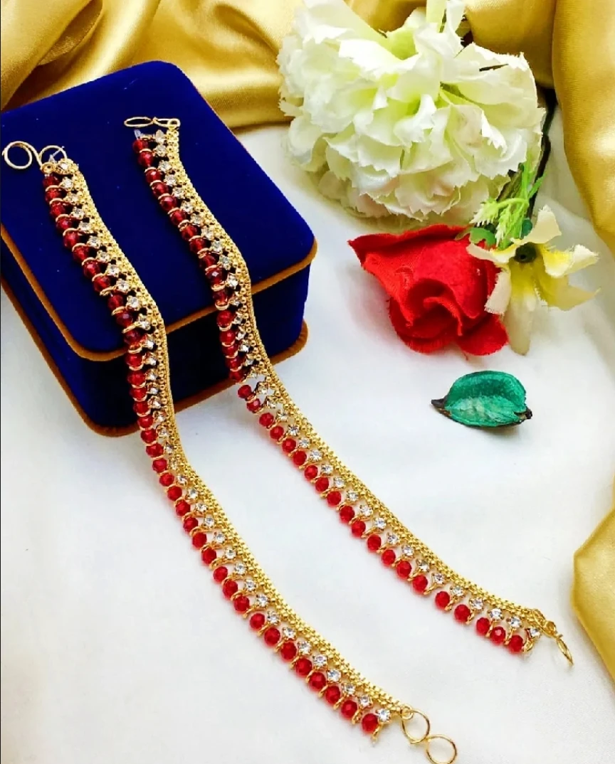 Set of Decorative Beaded Anklets
