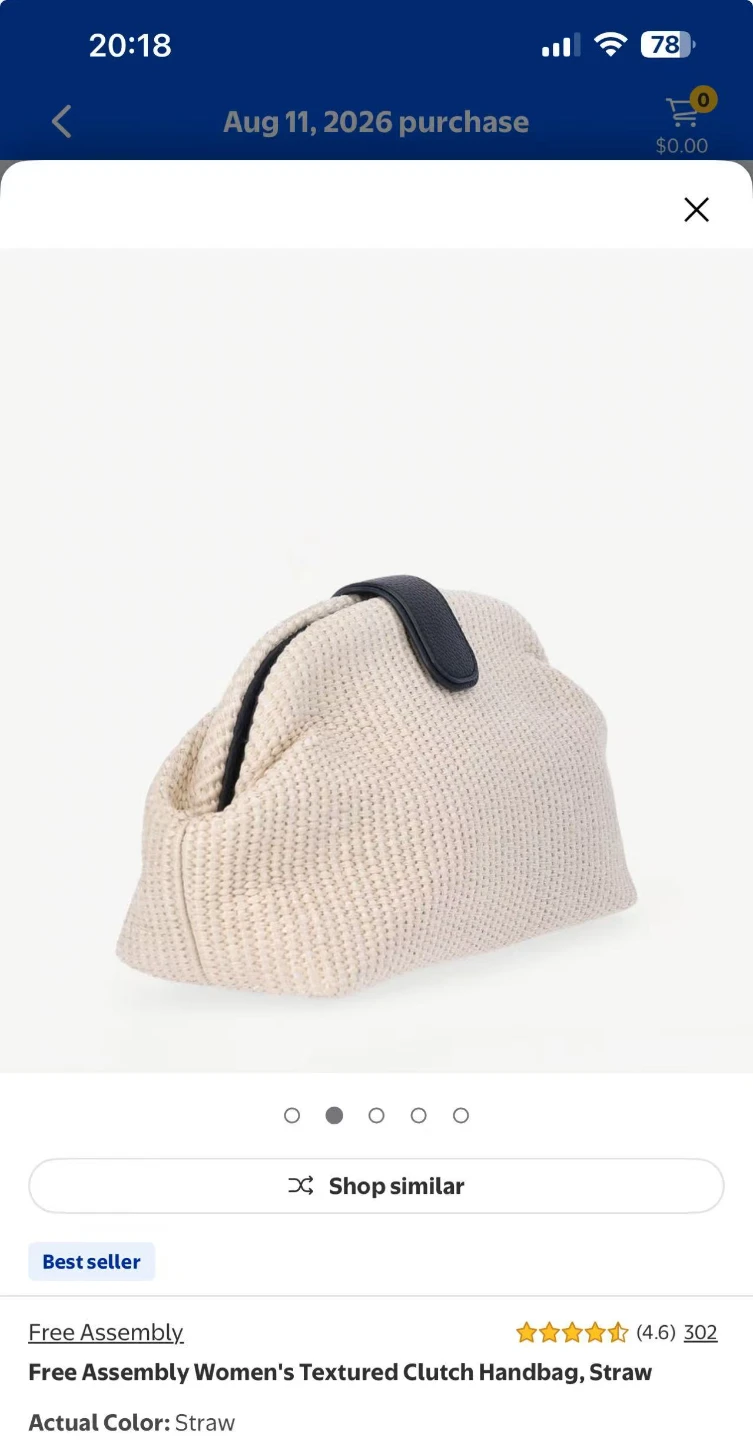 Free Assembly Women's Textured Clutch Handbag - Straw - photo 3