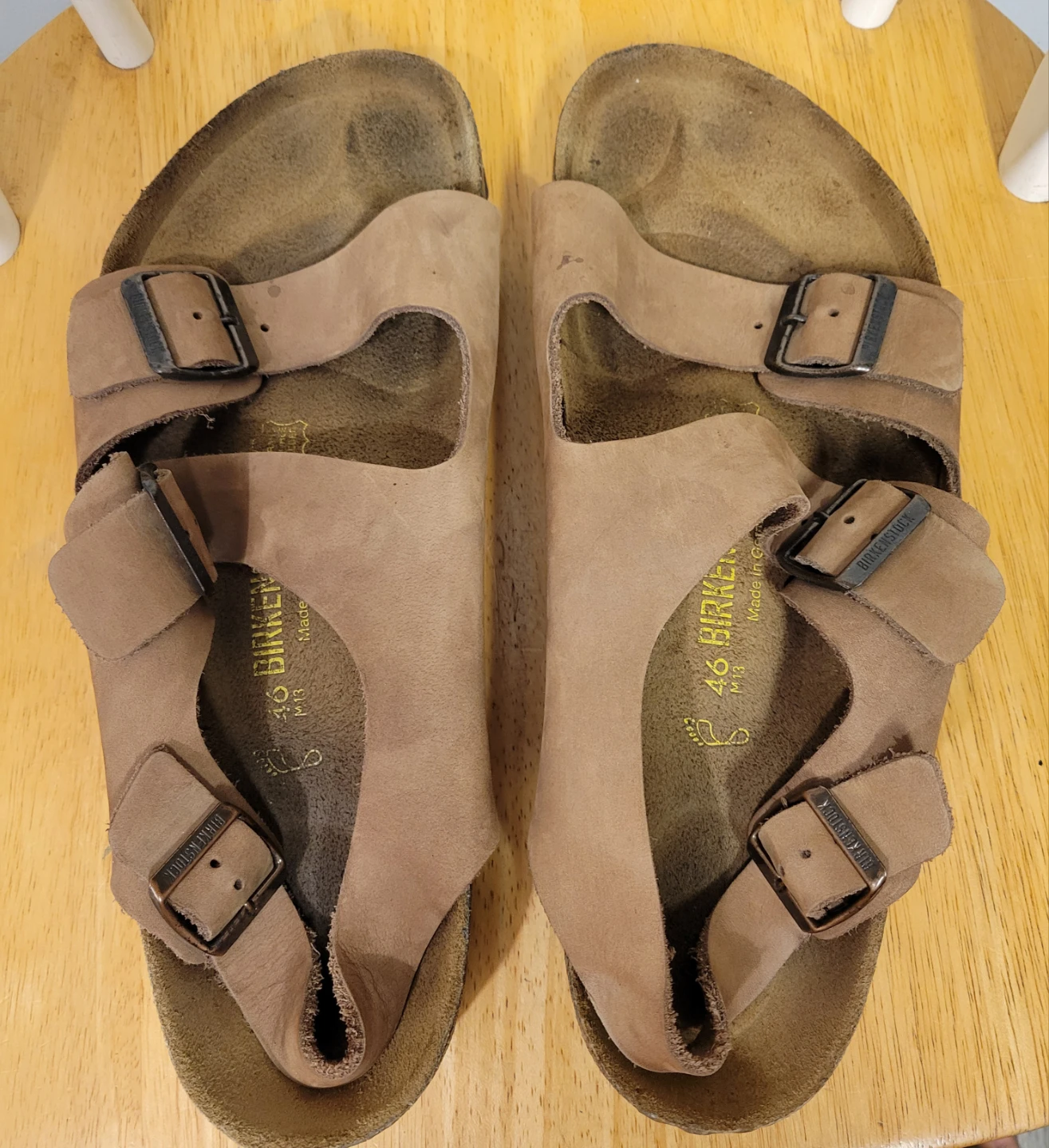 Birkenstock Milano Men's Brown Leather Buckle Sandals Sz 46 13 - photo 5