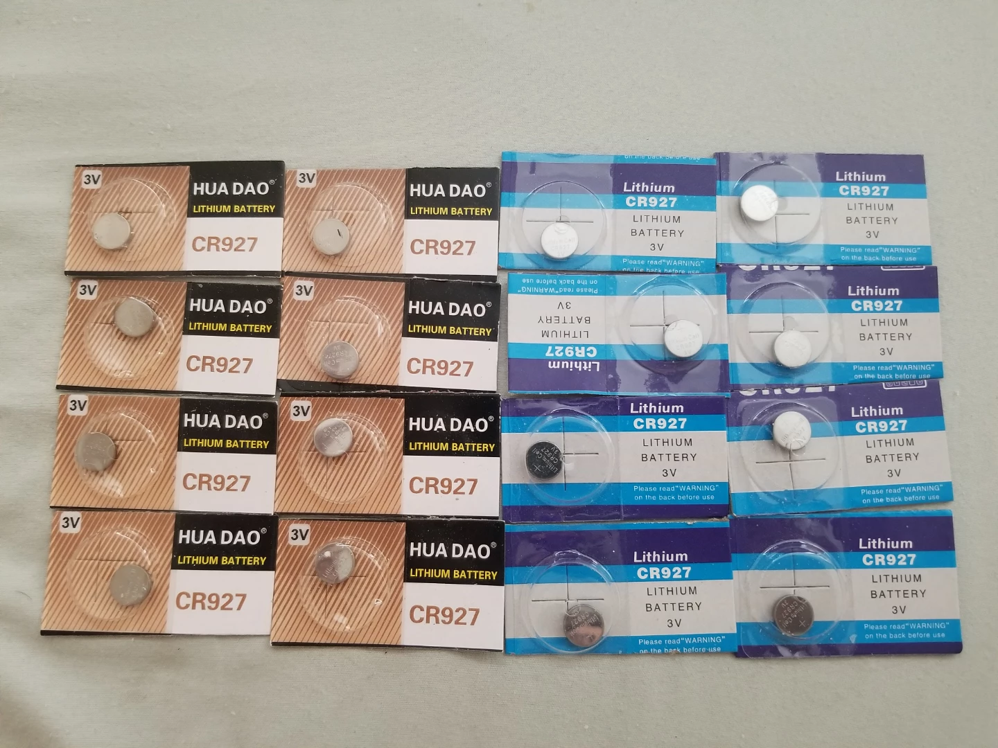 16 CR927 3V Lithium Coin Cell Batteries all for $80 or. b.offer