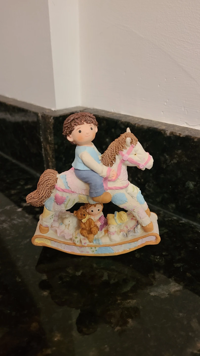 Vintage Hand-Painted Rocking Horse Figurine - photo 2