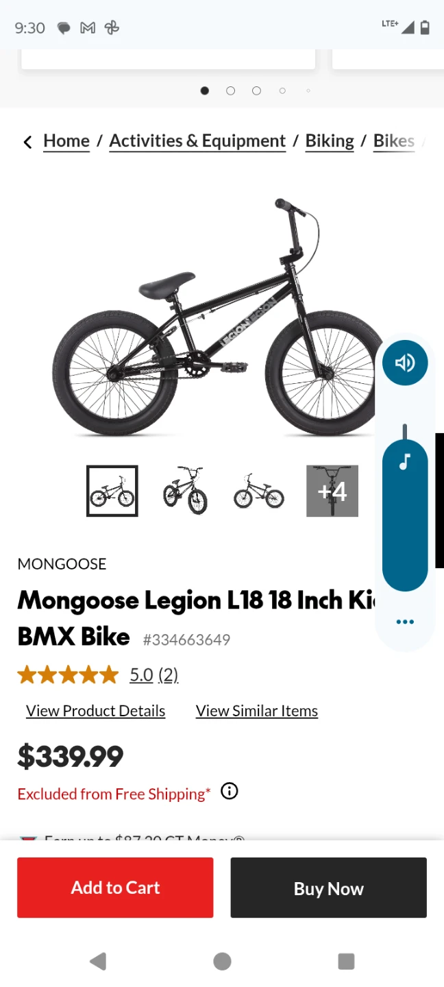 Mongoose Legion L18 kids bmx