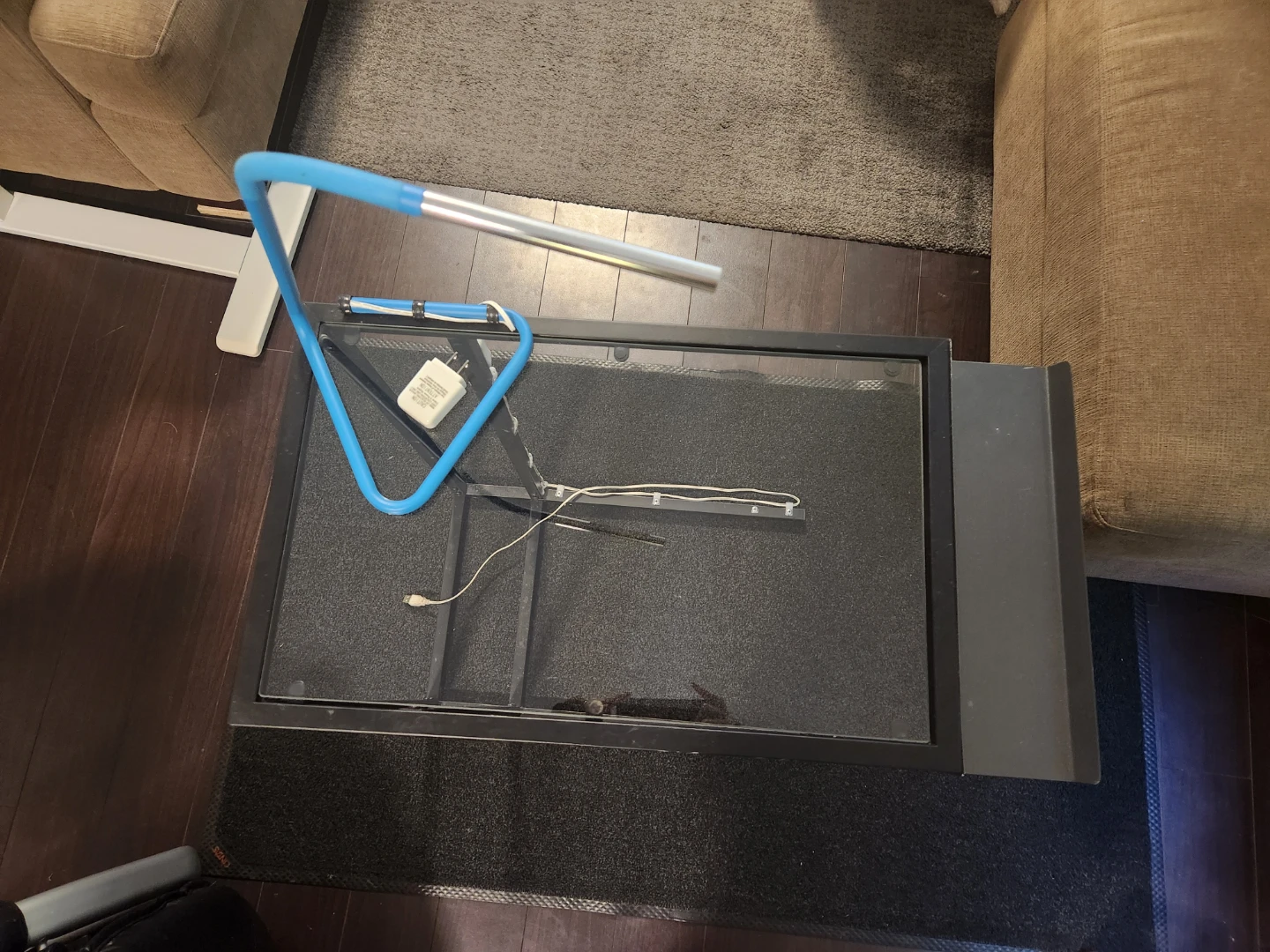 Ikea Glass Side Table with Power Outlet - photo 5