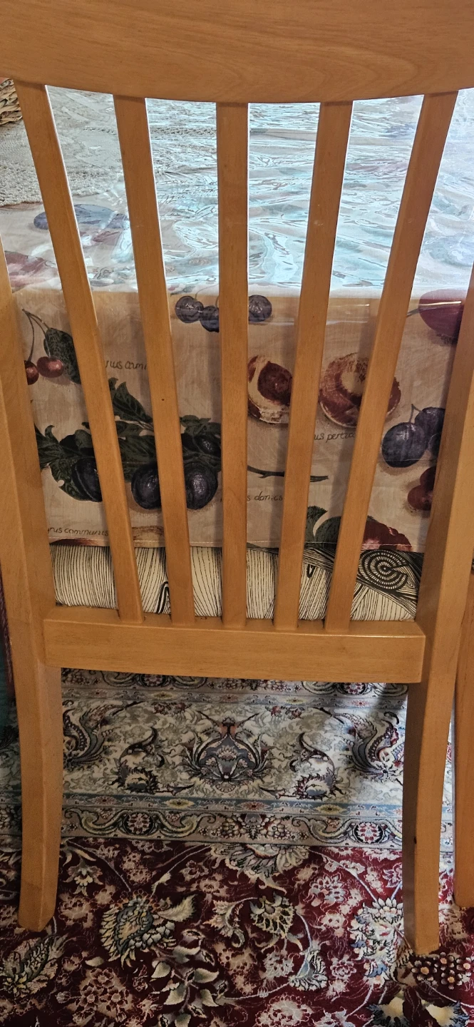 6-seater solid wood dining chair set with patterned seat🏈 - photo 4