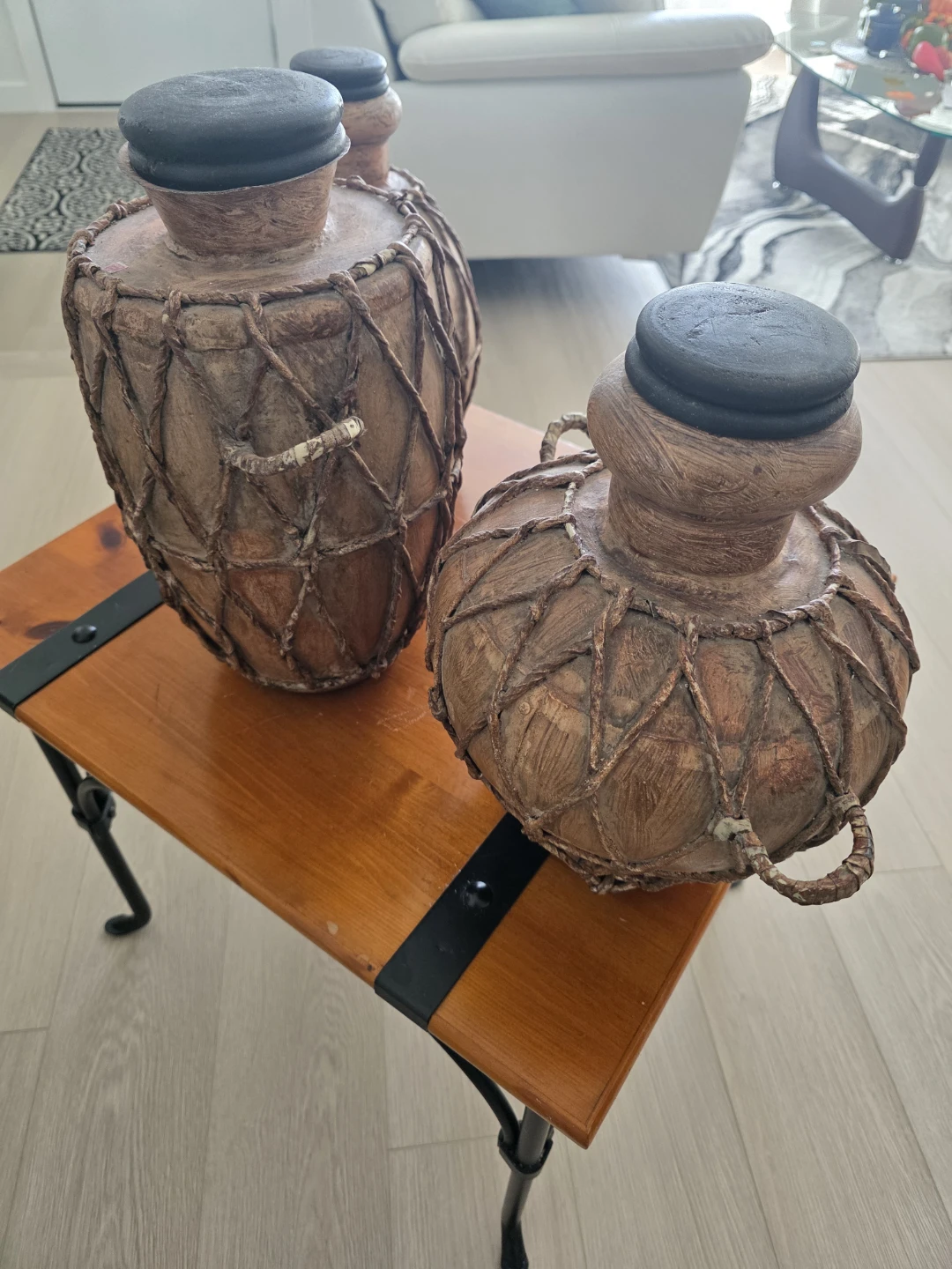 Set of 3 Rustic Decorative Vases