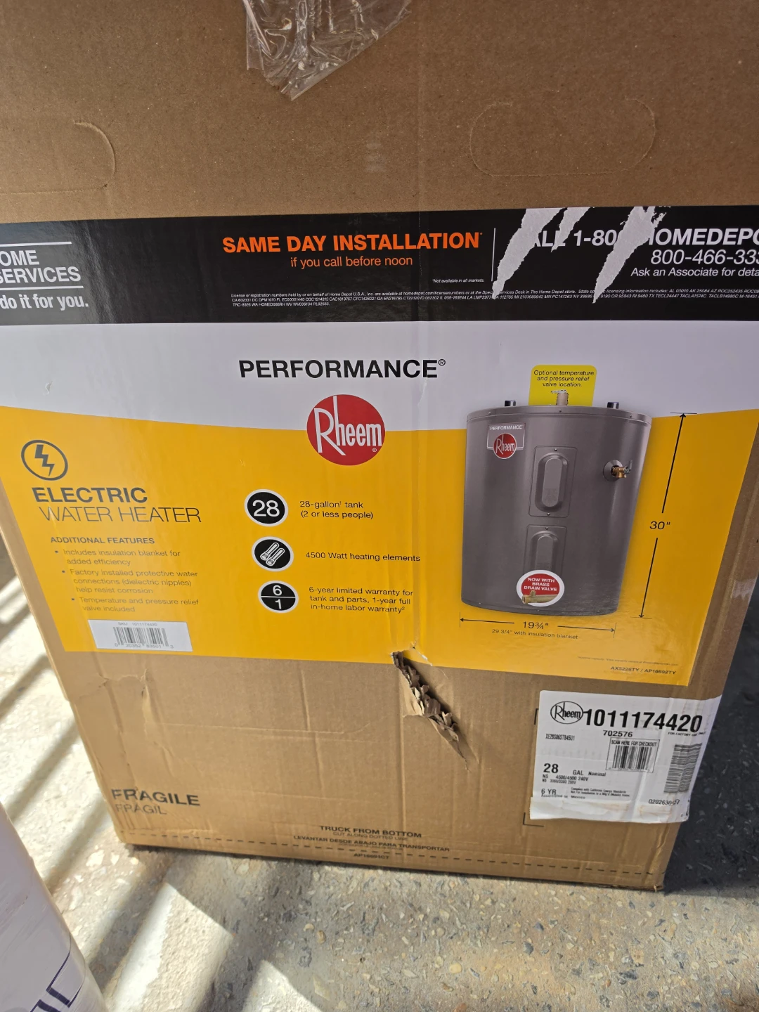 Rheem Performance 28-Gallon Electric Water Heater