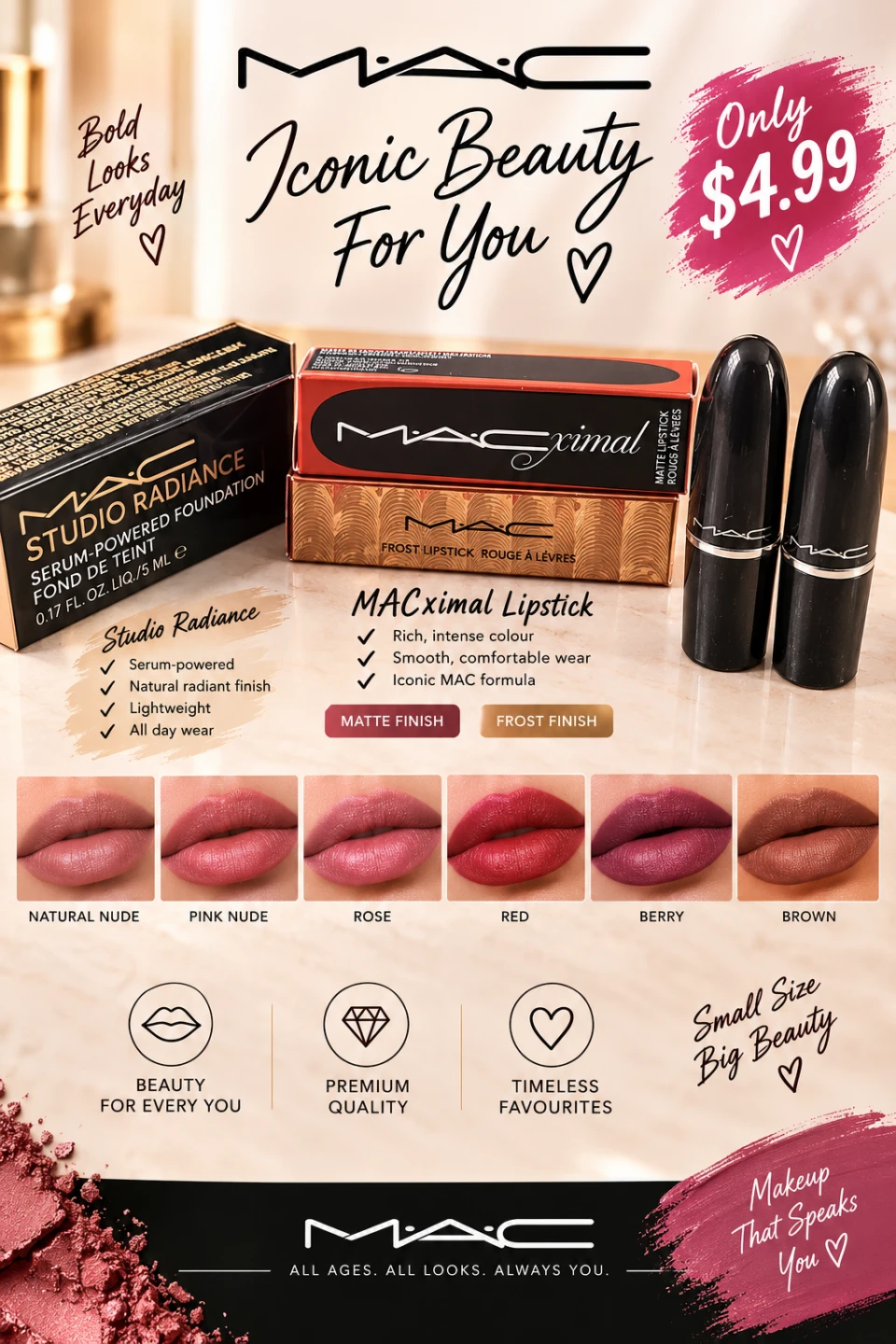 MAC Lipstick Samples and Studio Radiance Foundation