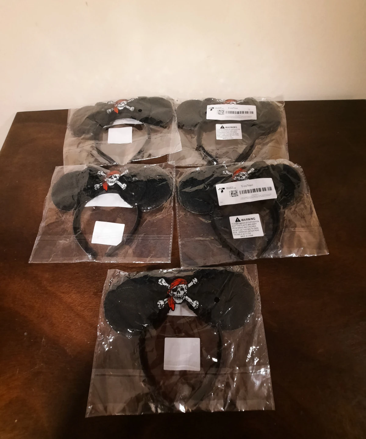 5 Pack Pirate Mouse Ear Headbands