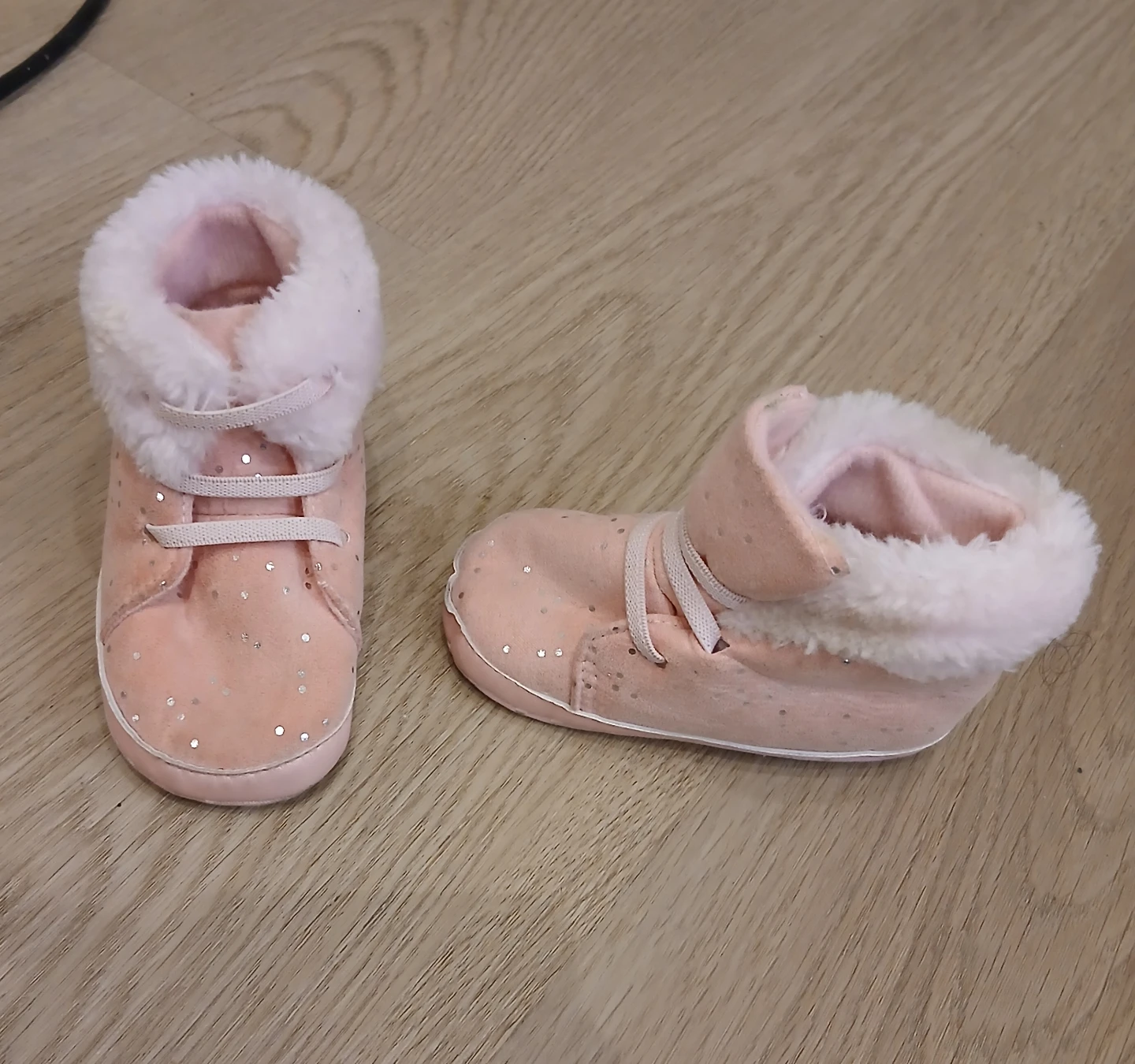 Pink Faux Fur Lined Baby Boots