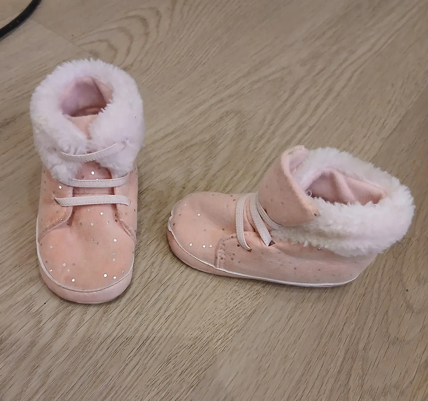 Pink Faux Fur Lined Baby Boots