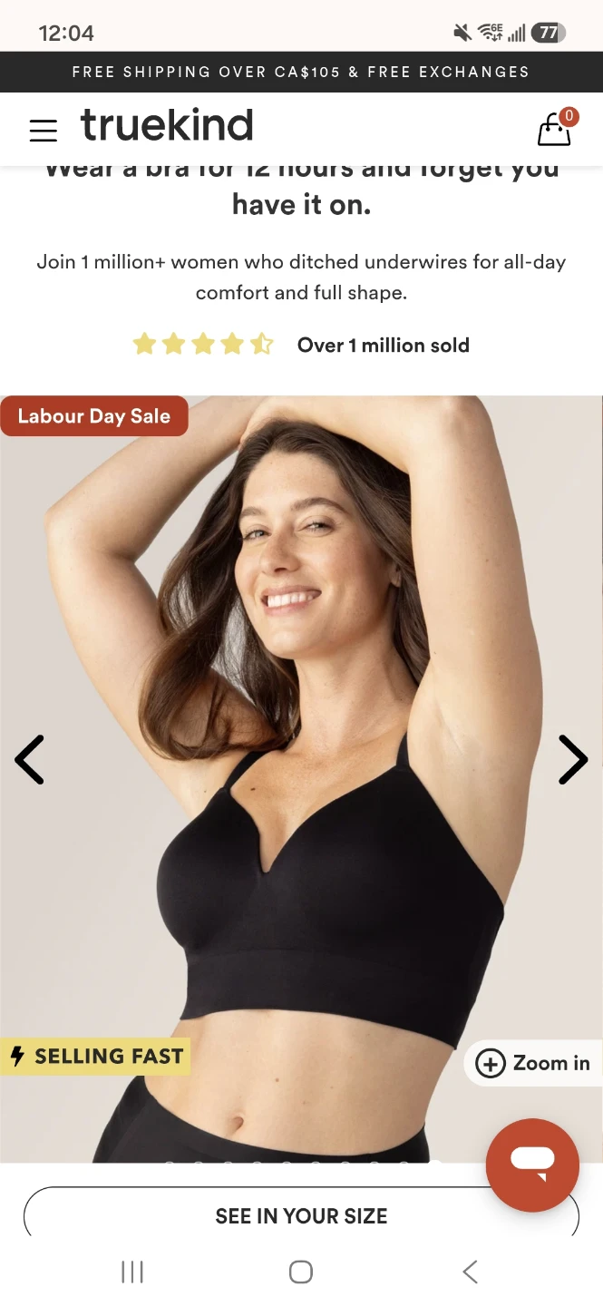 Truekind Supportive Comfort Wireless Shaping Bra - 3XL