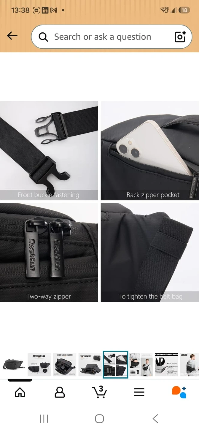 Cwatcun DSLR Waterproof Sling waist Camera Bag - photo 5