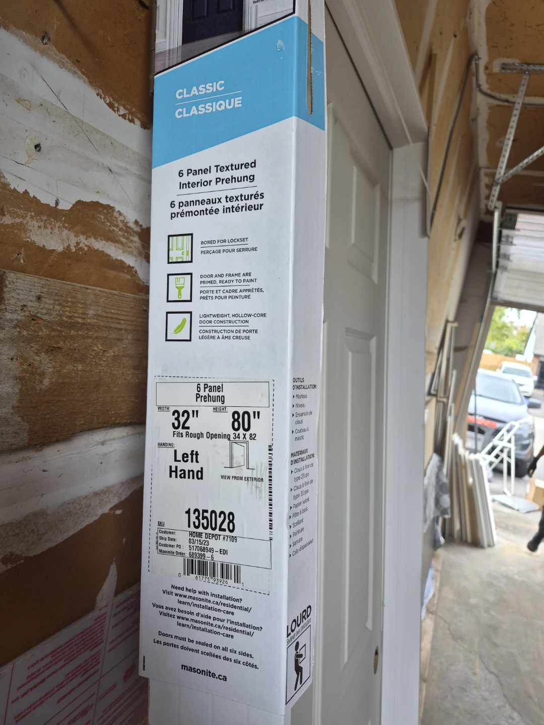 Masonite 32" x 80" Left Hand 6-Panel Interior Prehung Door - photo 2