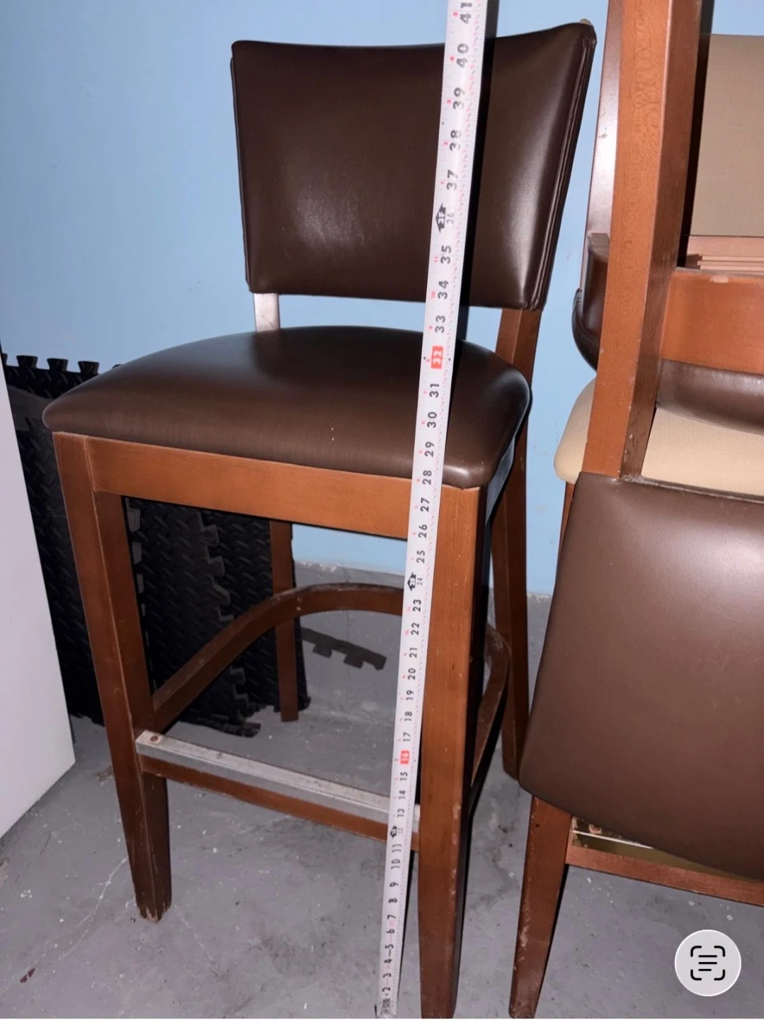 Set of wooden bar stools