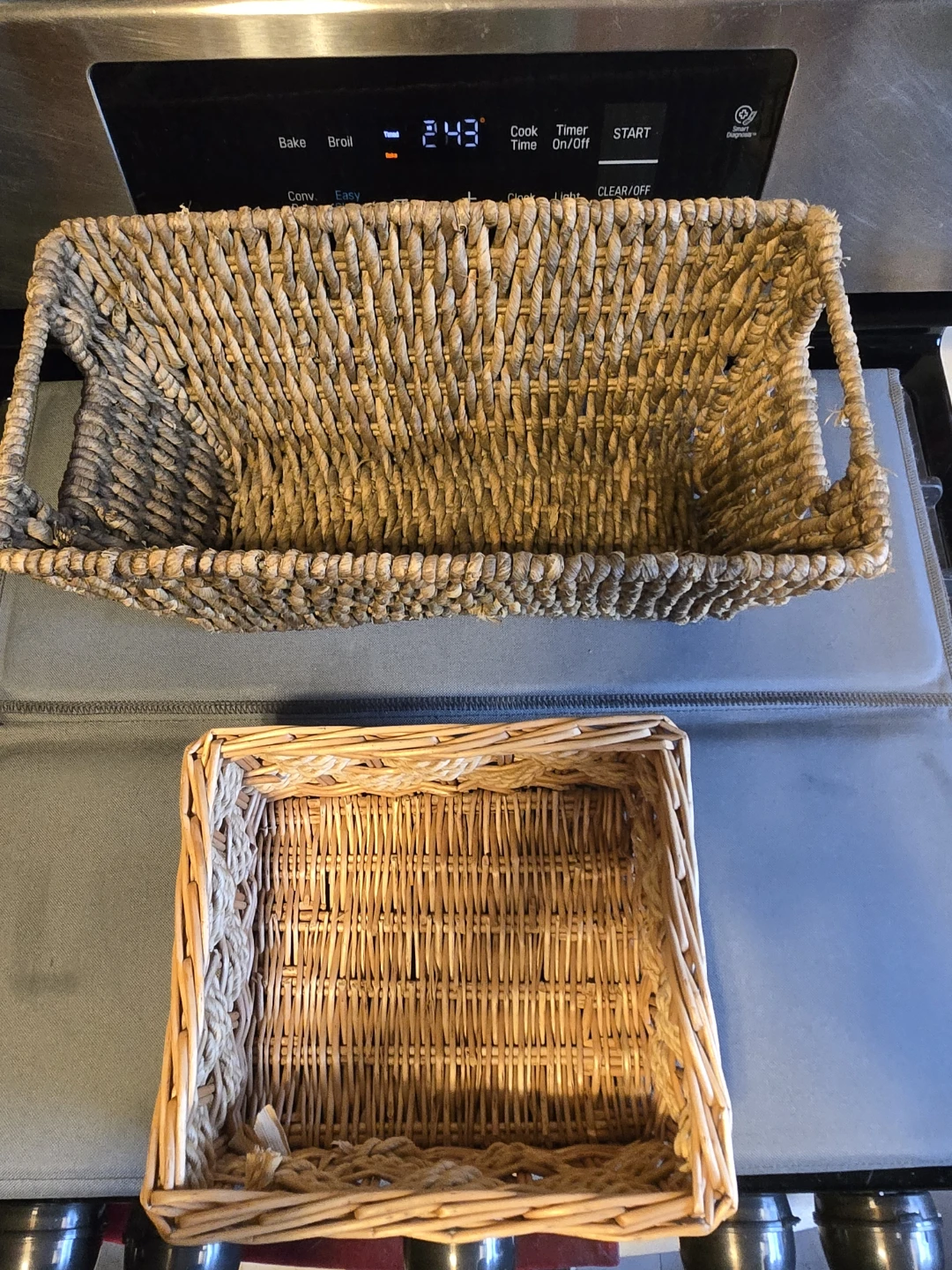 Premium Boho Wicker & Seagrass Storage Baskets - 2-Piece Set - photo 2