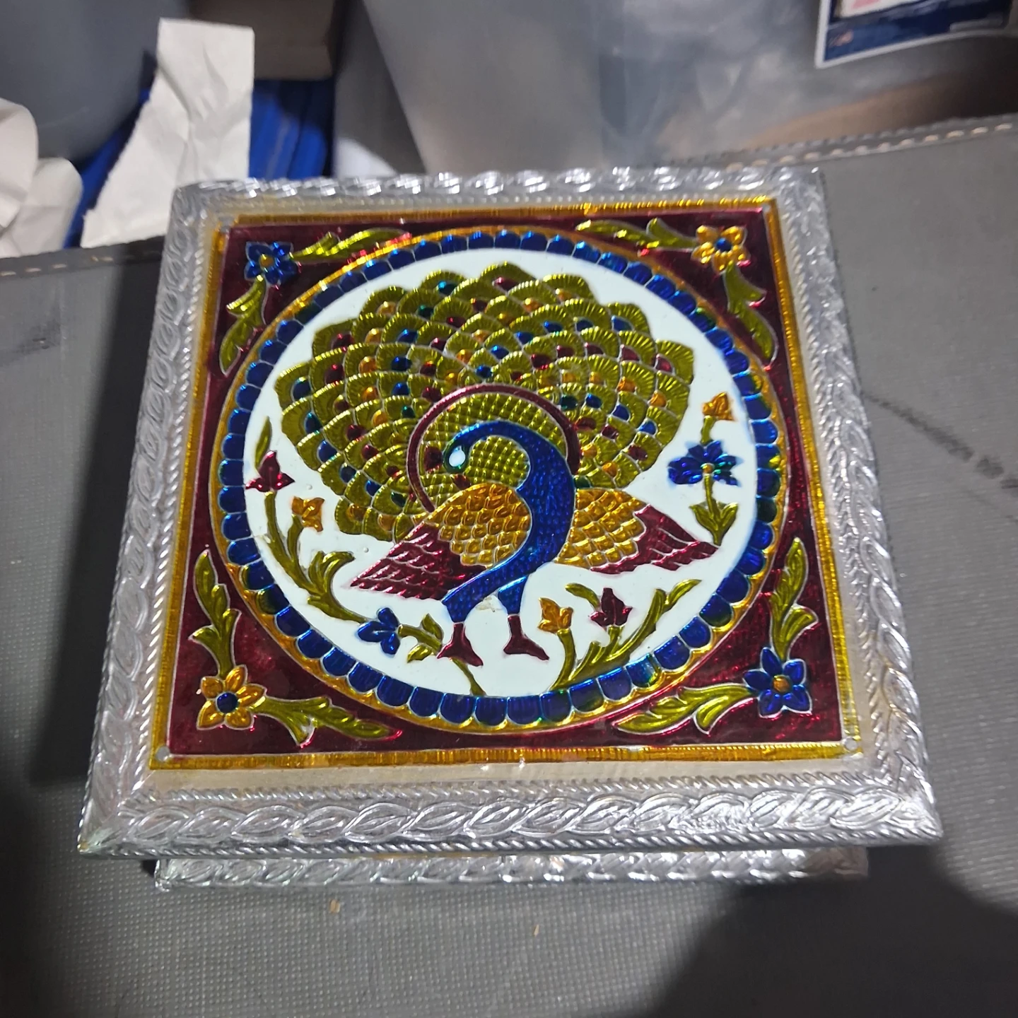 Decorative Peacock Keepsake Box