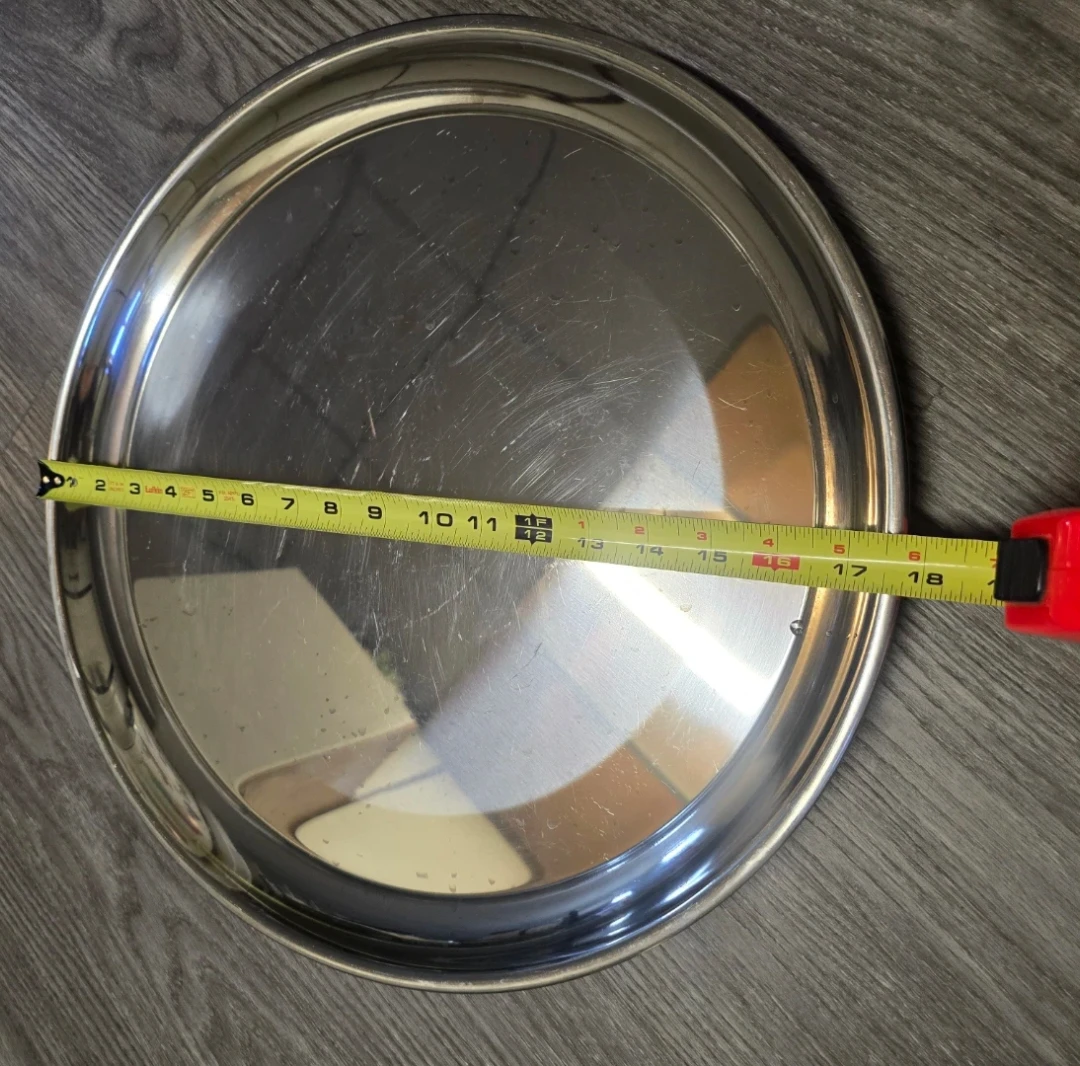 (3) Stainless Steel Round Serving Trays - photo 4
