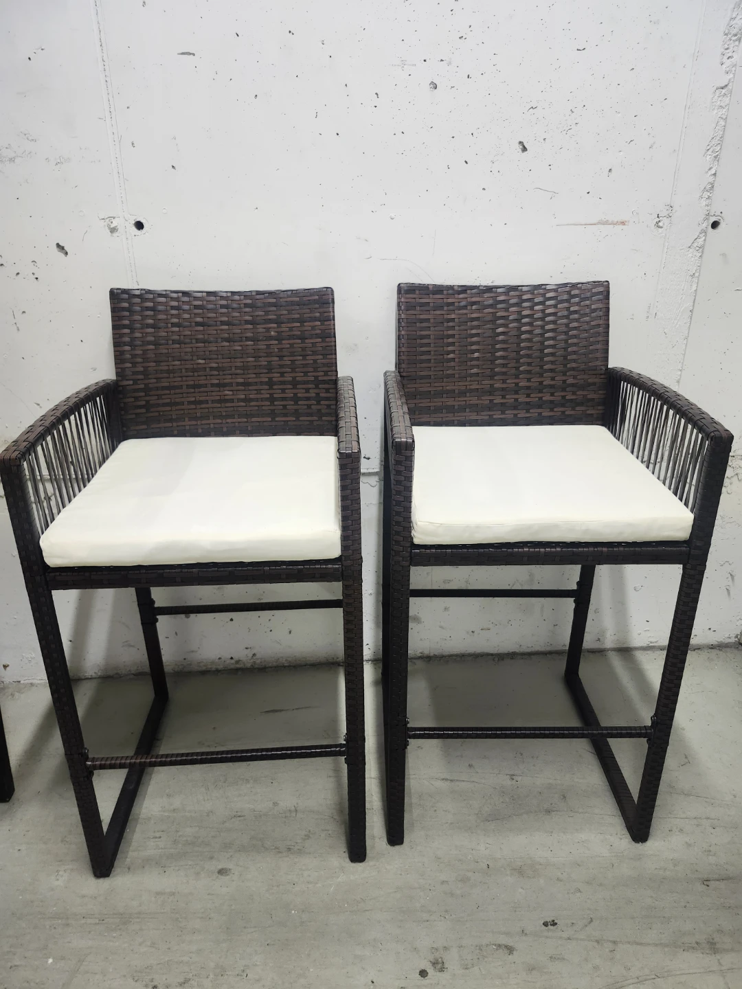 Set of Two Brown Wicker Bar Stools - photo 4