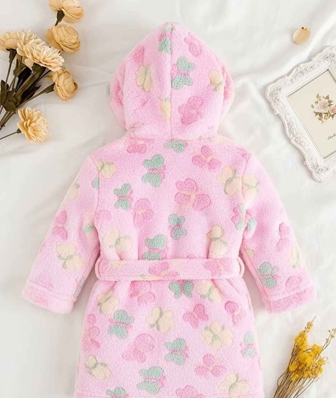 Baby pink butterfly print bathrobe - photo 5