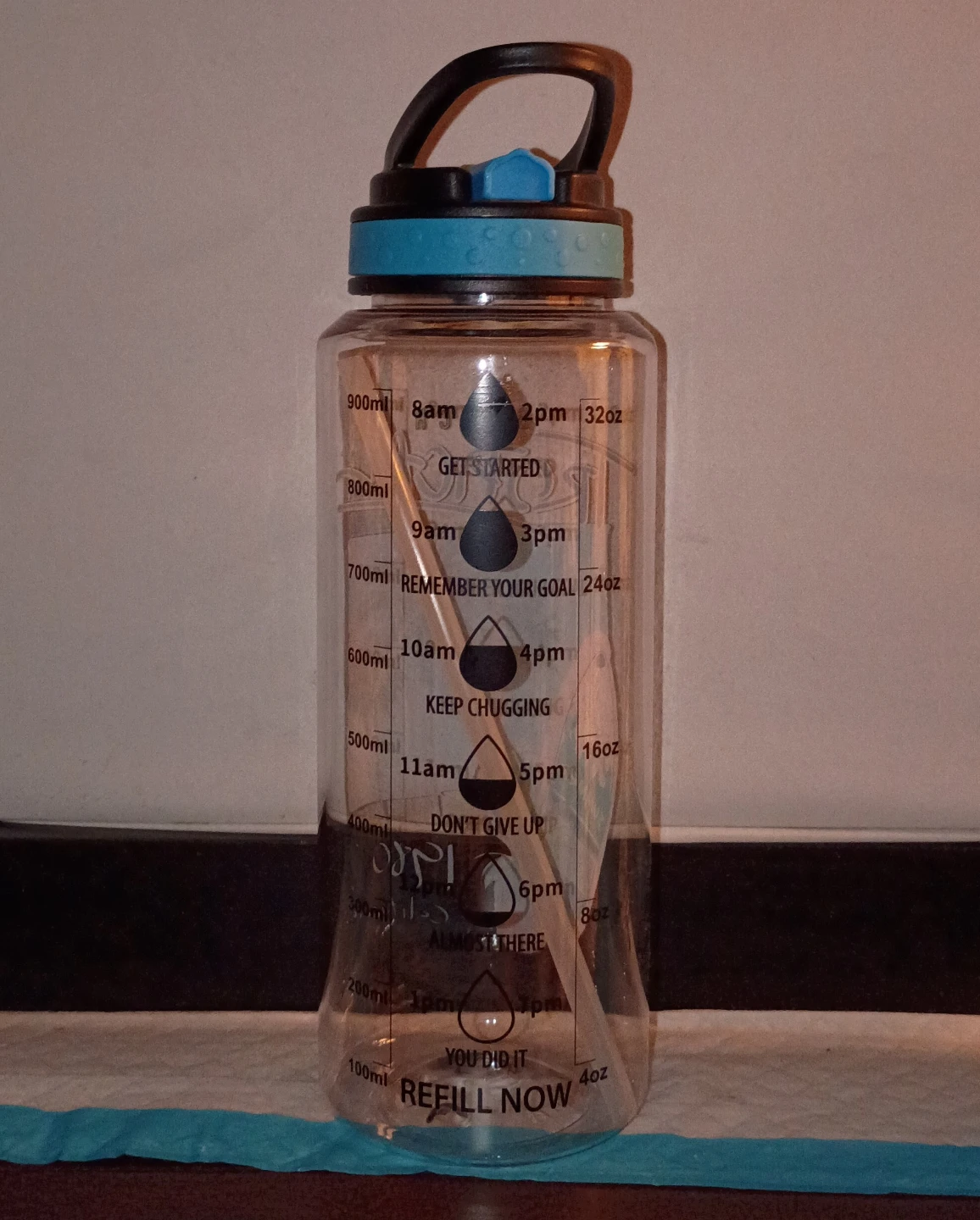 Tropical Water Bottle with Time Tracker 🏈 - photo 4