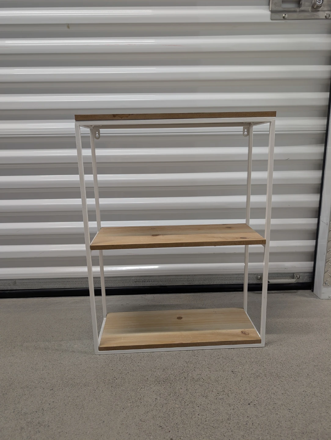 METAL AND WOOD 2 TIER WALL SHELF