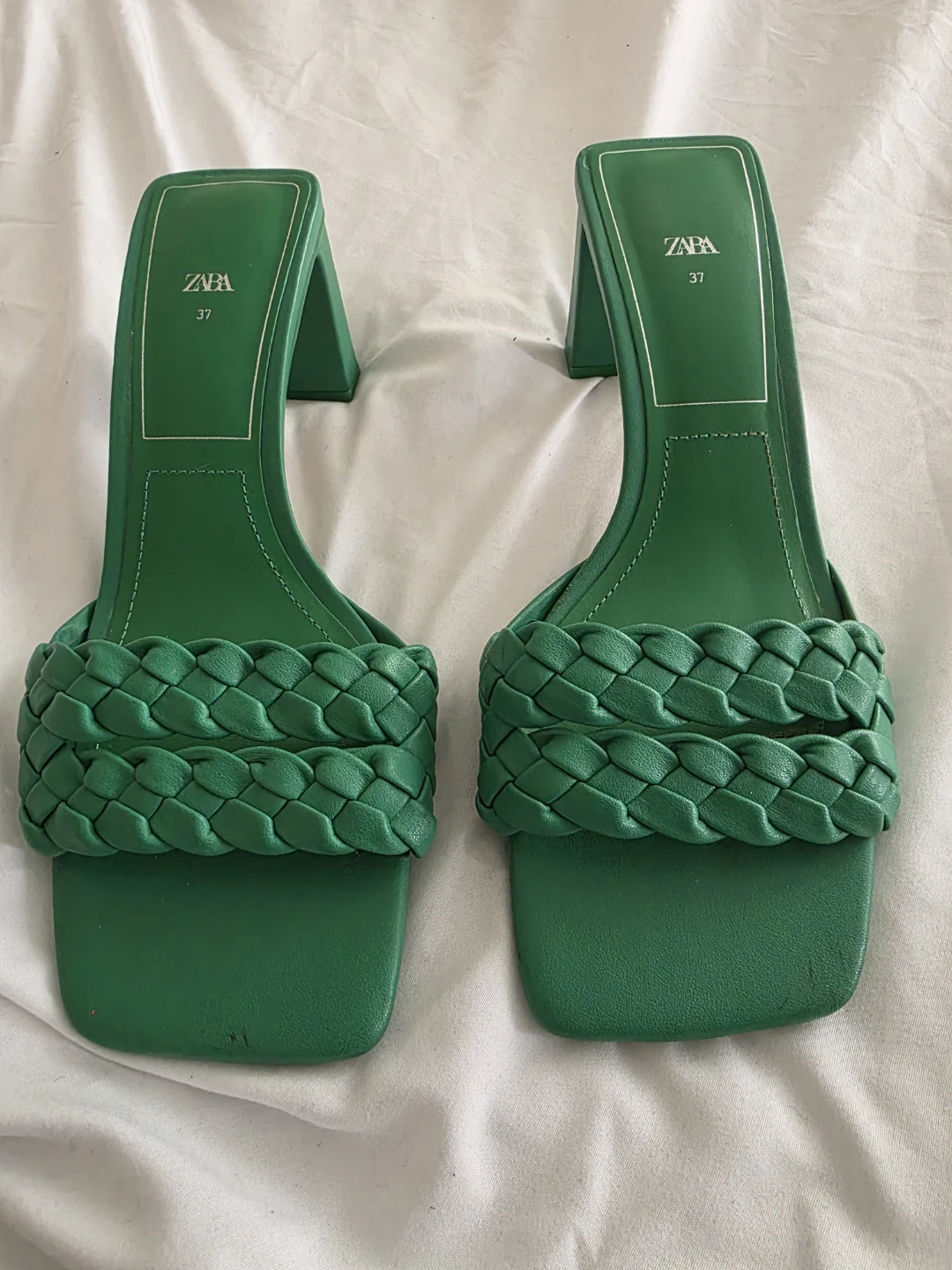 ZARA Green Braided Heeled Sandals Size 37 - photo 3
