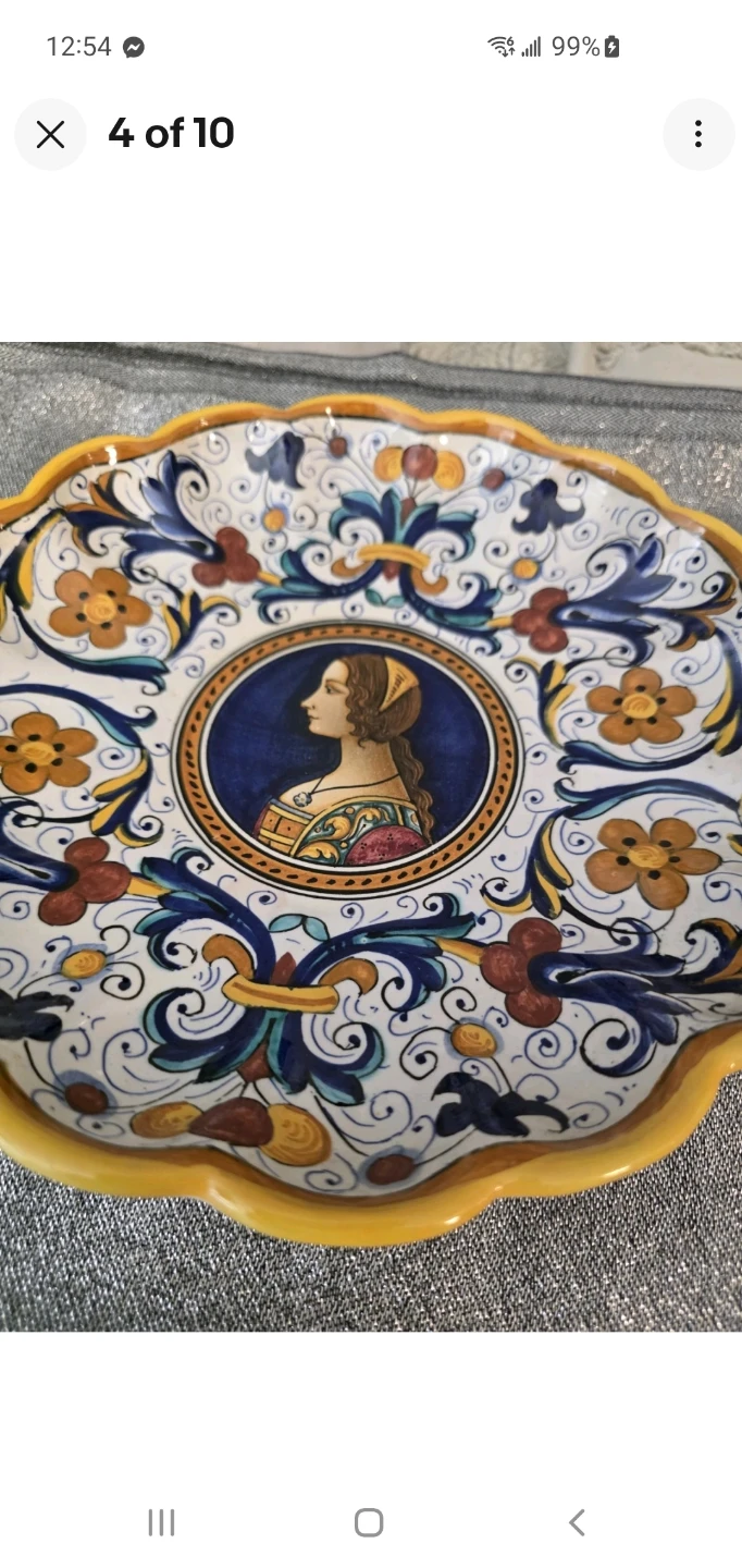 2 Handpainted Plates ARS DERUTA Italy signed - photo 4