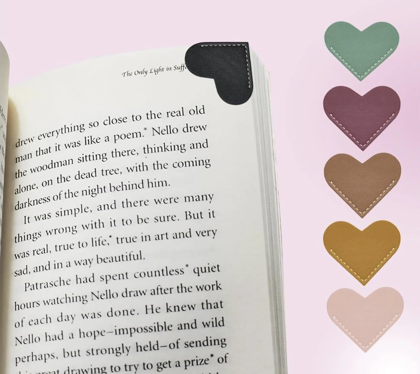 Heart Shaped Faux Leather Bookmarks 12pcs - photo 2