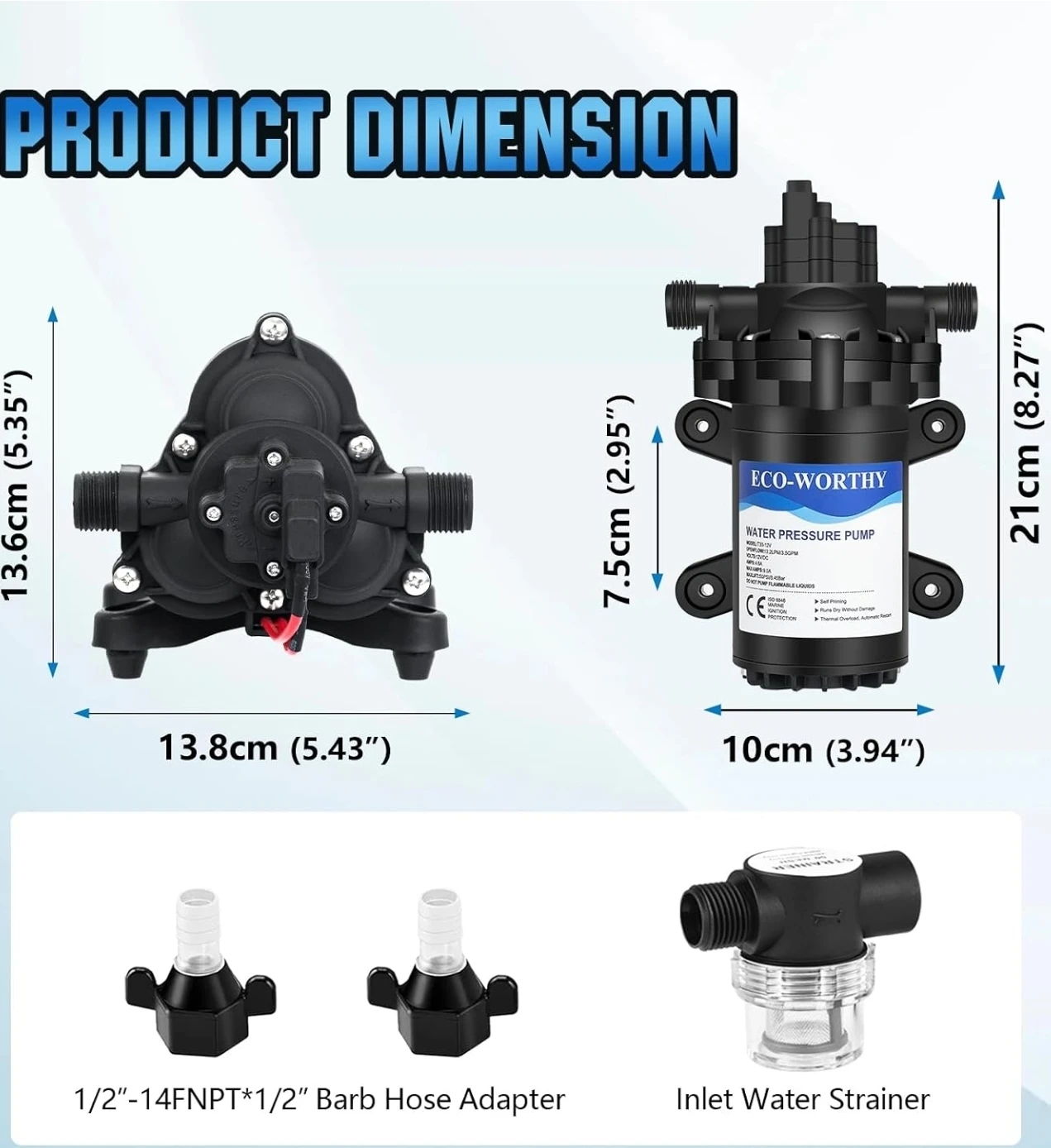 ECO-WORTHY 12V Water Pressure Pump - photo 2