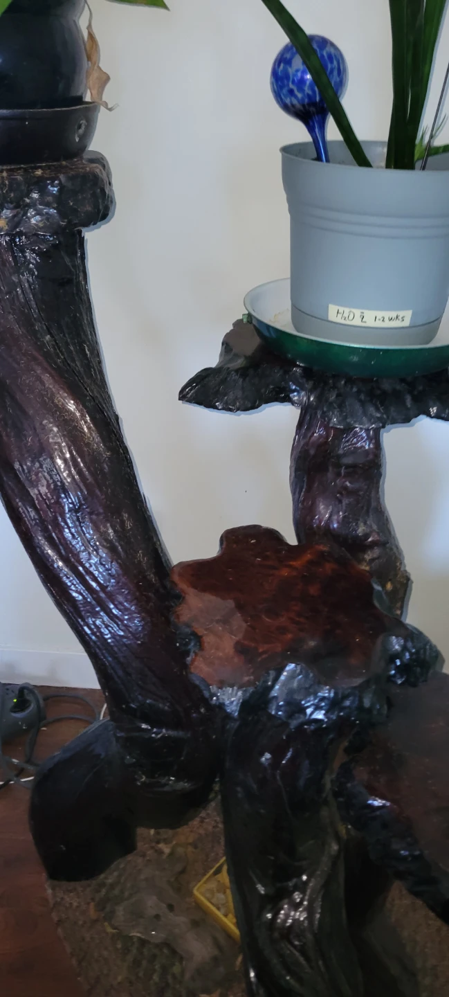 Rustic Live Edge California Red Wood Plant Stand - photo 2