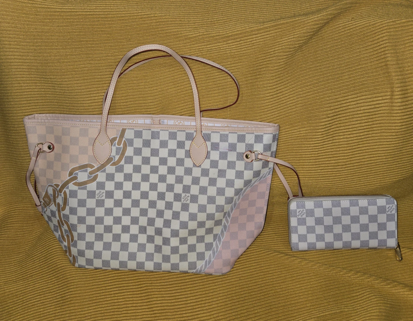 Louis Vuitton Damier Azur Tote Bag with Matching Wallet - photo 2