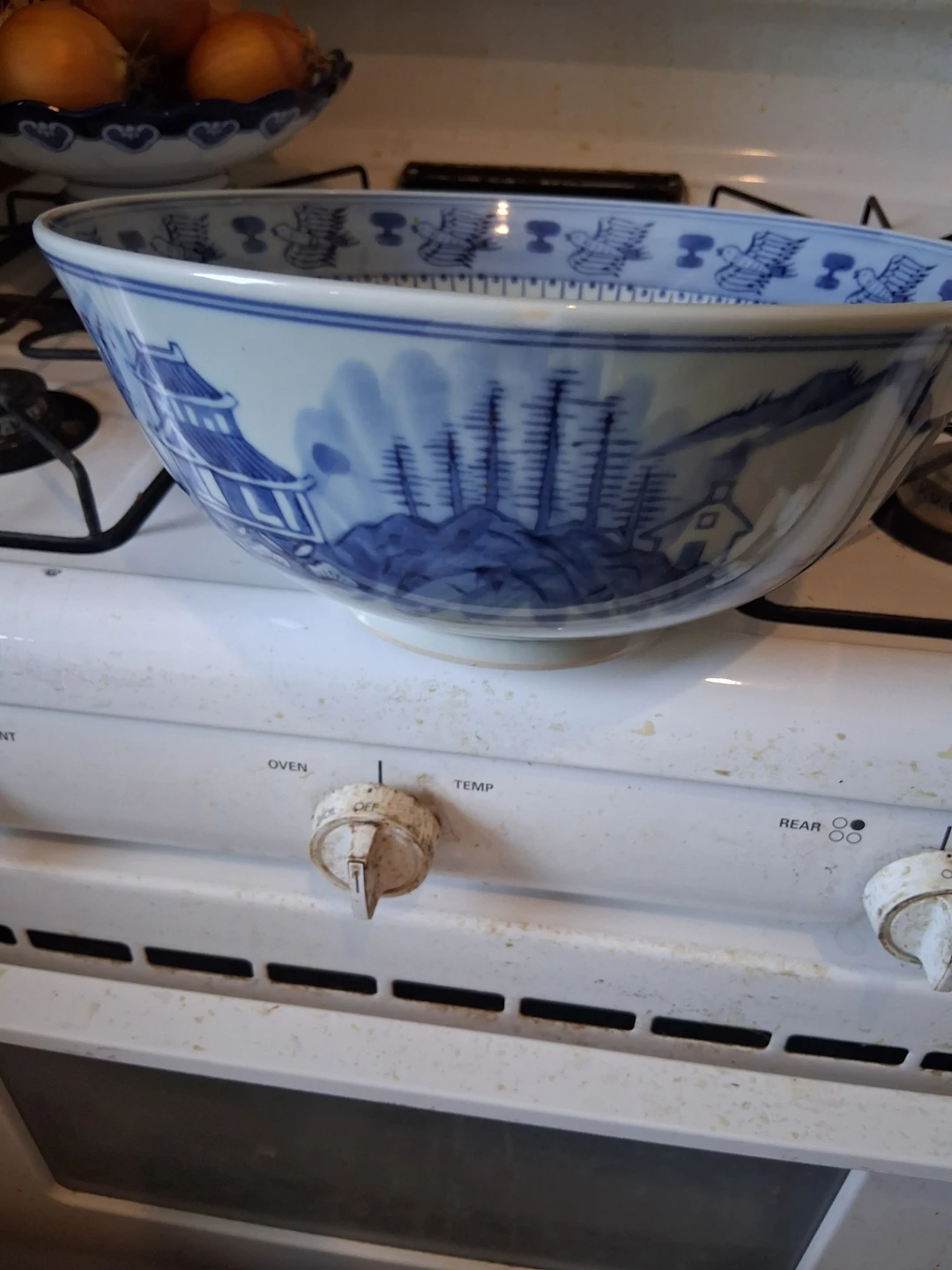 Blue and White Ceramic Serving Bowl - photo 2
