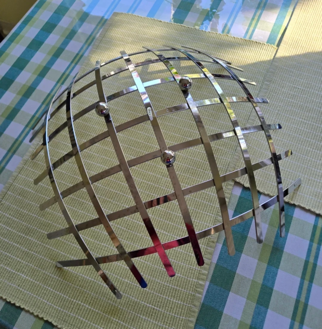 Modern Chrome Grid Fruit Bowl - photo 3