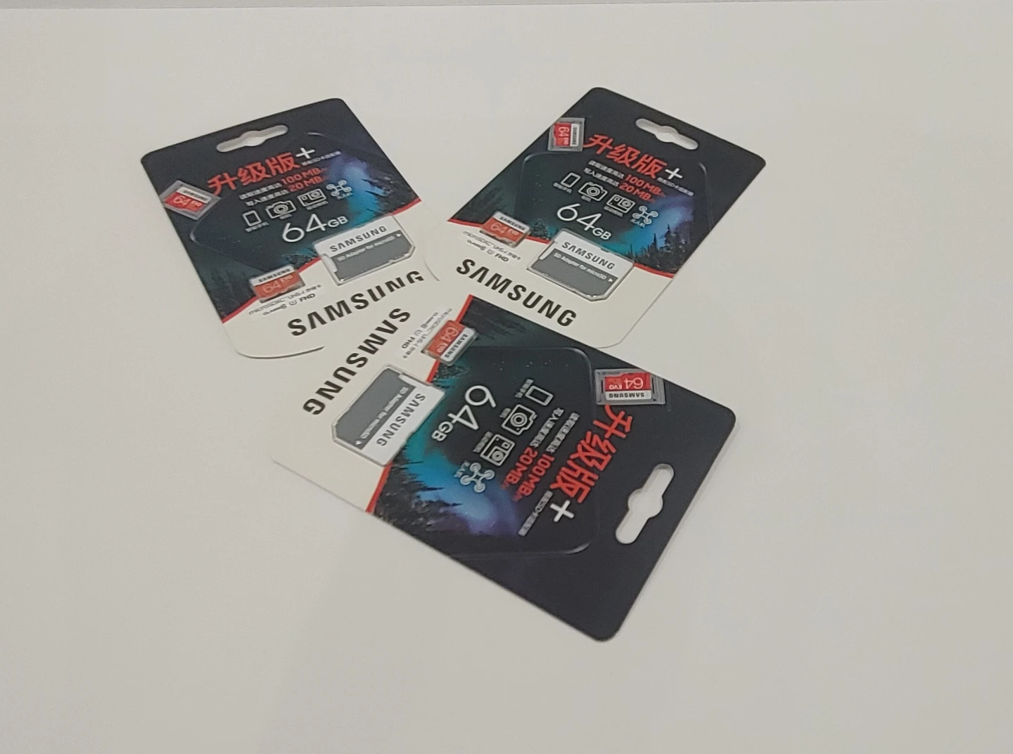 Three Samsung 64GB MicroSD Cards