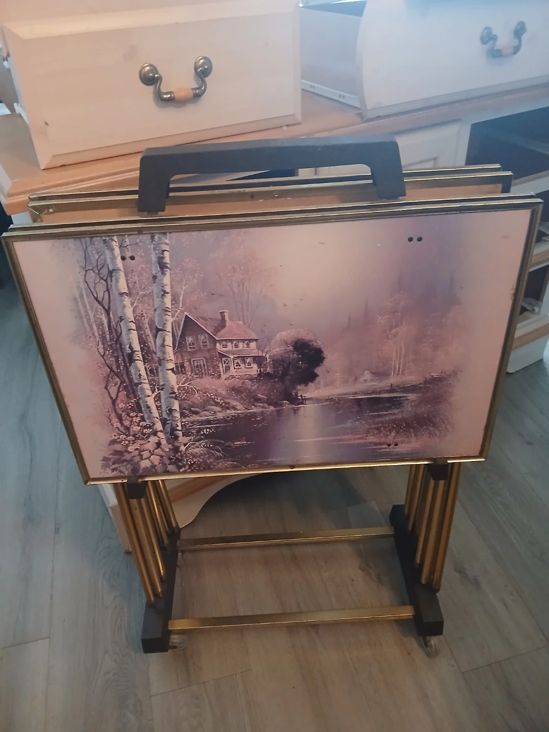 Vintage TV Tray Table Set 1973 - photo 2