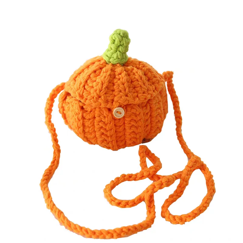 Halloween  Hand-crocheted pumpkin crossbody bag