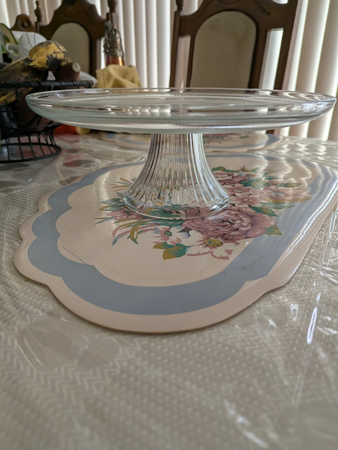 Glass Cake Stand with Ribbed Dome - photo 4