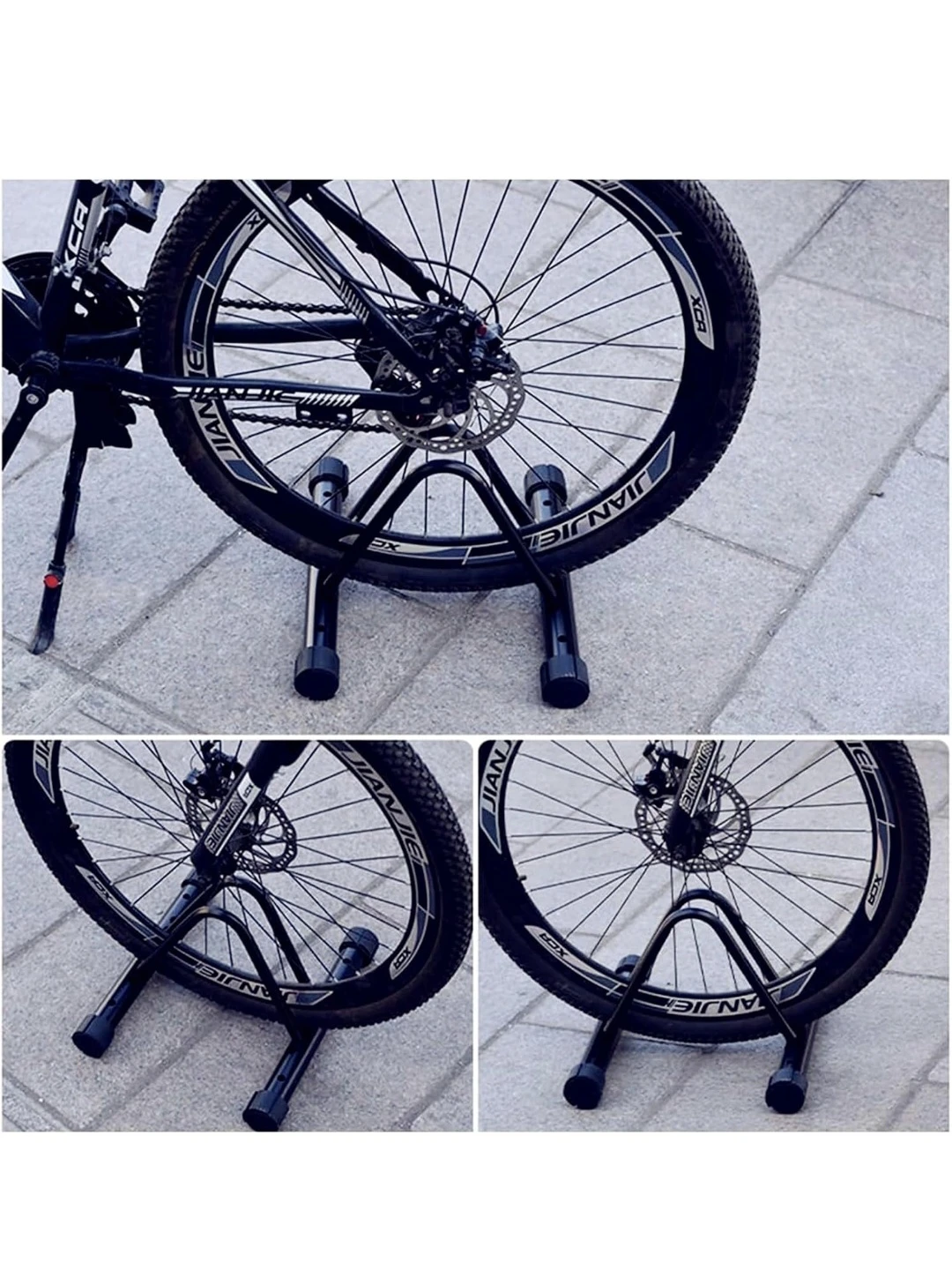Black Steel Floor Bicycle Stand - photo 2