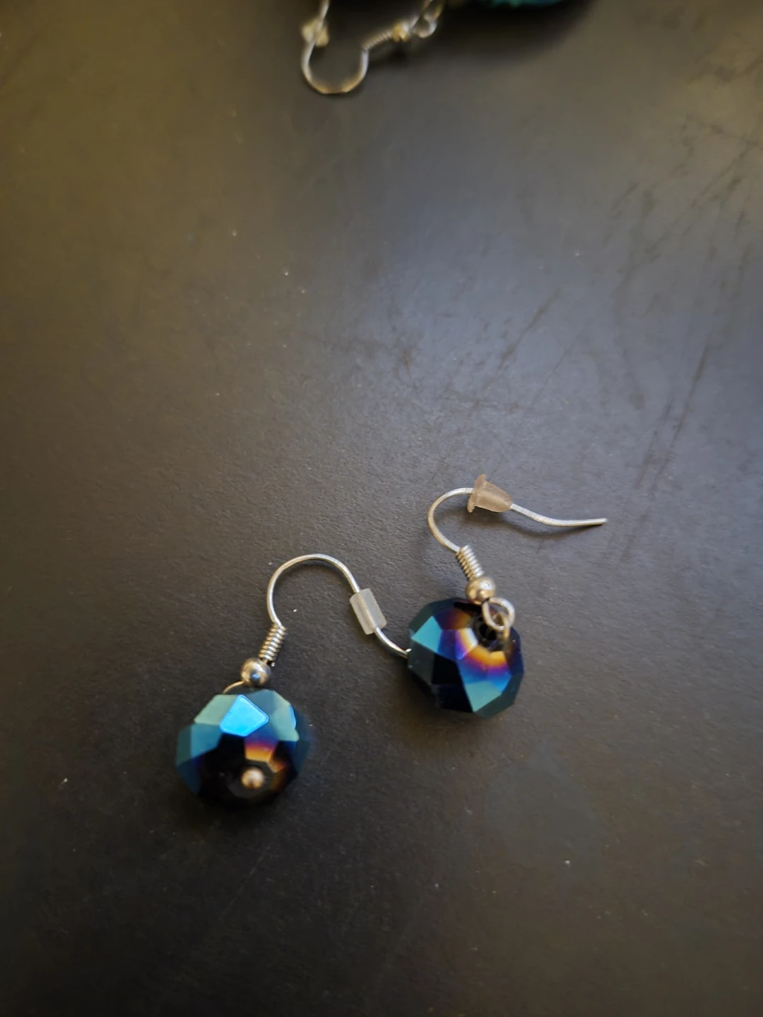 Iridescent Crystal Bead Drop Earrings