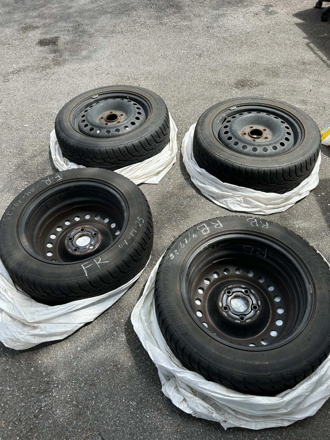 Set of 4 Uniroyal Winter Tires on Steel Rims